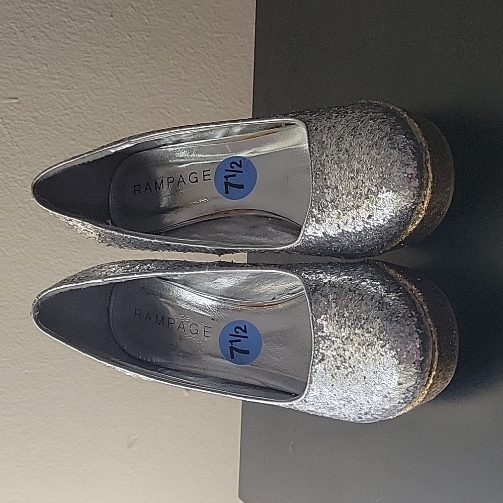 Rampage silver and gold glitter heels